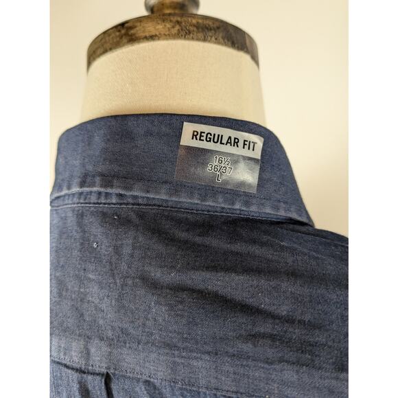 Ralph Lauren Mens L Shirt 16.5 Blue Button Down New Regular Fit Long Sleeve NWT - Picture 11 of 14